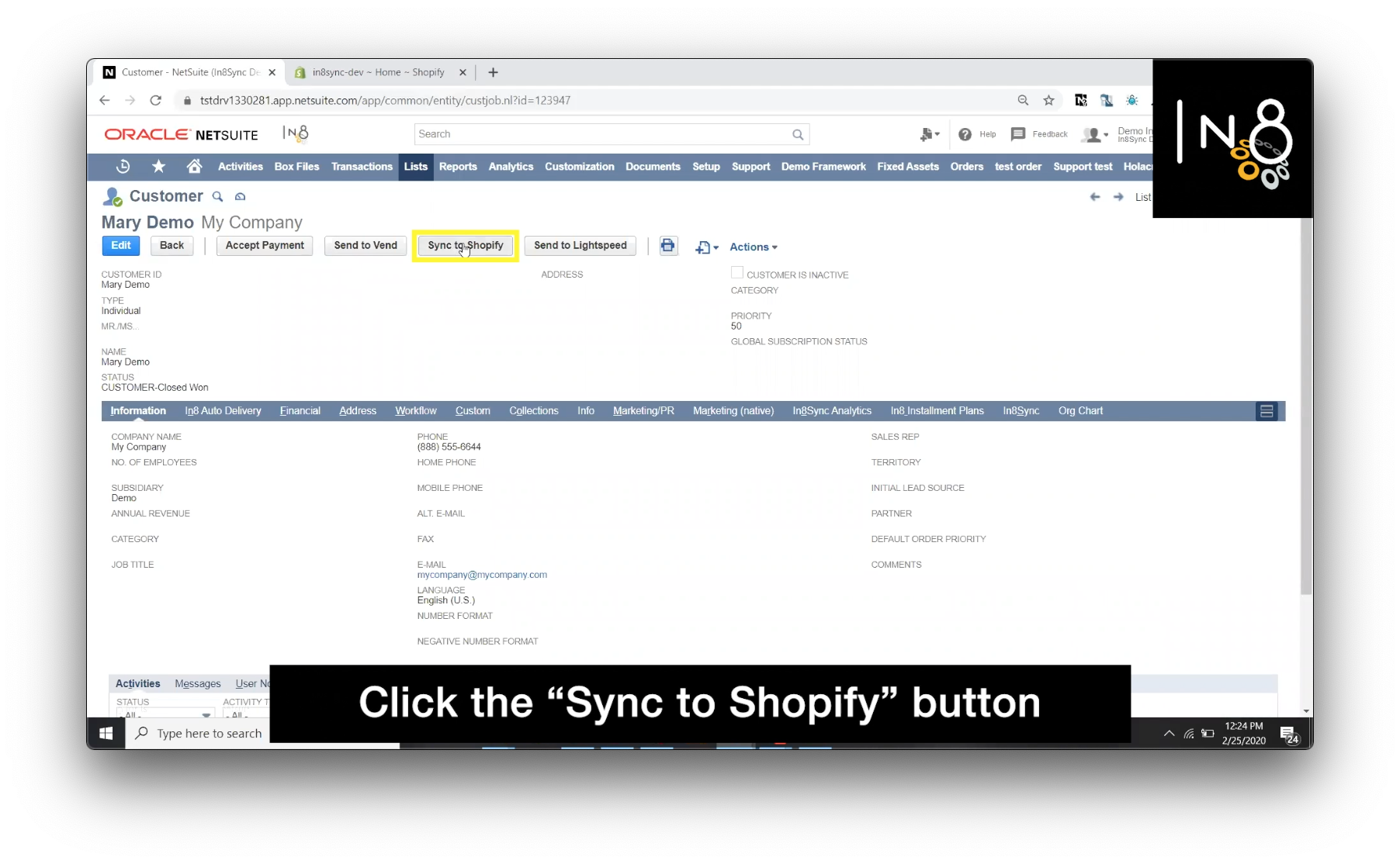 Shopify NetSuite Customer Sync Step 3